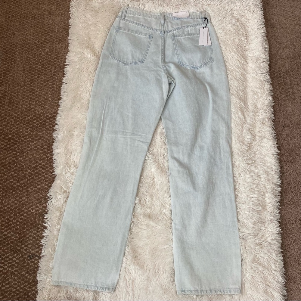 NWT WeWoreWhat Distressed Mid Rise Straight Light Wash Womens Jeans Y2K - Picture 9 of 10